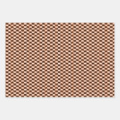 BLACK ORANGE KARO STRICK Flachpapier Geschenkpapier Set (Vorderseite)