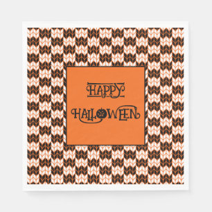 BLACK ORANGE KARO STRICK Luncheon Paper Napkins II Serviette
