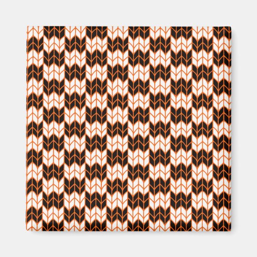 BLACK ORANGE KARO STRICK Square Magnet (Vorne)
