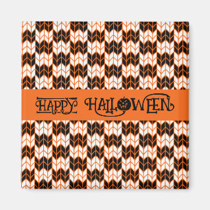 BLACK ORANGE KARO STRICK Square Magnet II