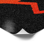 Black Orange Kokopelli Southwestern Design Poster (Ecke)