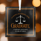 Black Orange Law School 2024 Abschluss Weihnachten Ornament Aus Glas