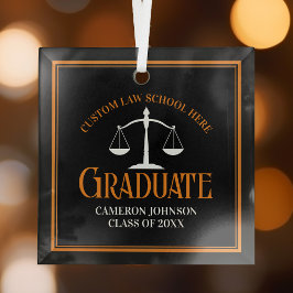 Black Orange Law School 2024 Abschluss Weihnachten Ornament Aus Glas