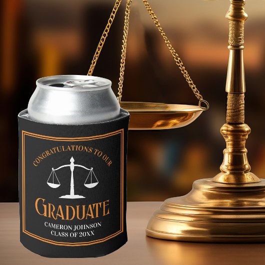 Black Orange Law School Custom Graduation Party Dosenkühler