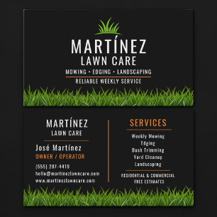 Black & Orange Lawn Care Landscaping Visitenkarte