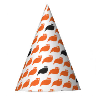 Black Orange Owl Halloween-Party Partyhütchen
