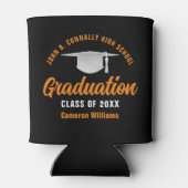 Black Orange Personalisiert Graduation Party Dosenkühler (Rückseite)