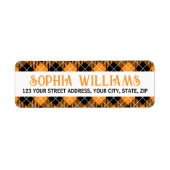 Black orange plaid Halloween return address (Vorne)
