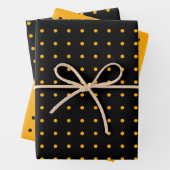 Black Orange Polka Dot Pattern Halloween Geschenkpapier Set (Beispiel)