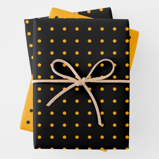 Black Orange Polka Dot Pattern Halloween Geschenkpapier Set (Beispiel)
