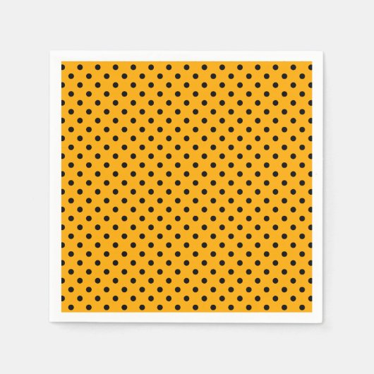 Black Orange Polka Dot Pattern Halloween Napkins Serviette (Vorderseite)