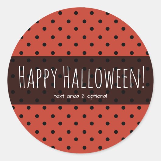Black & Orange Polka Dots Halloween-Party Gefallen Runder Aufkleber (Vorderseite)