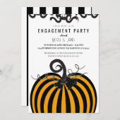 Black & Orange Pumpkin Fall Engagement Party Einladung (Vorne/Hinten)