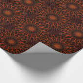 Black Orange Red Kaleidoscopic Design Geschenkpapier (Ecke)