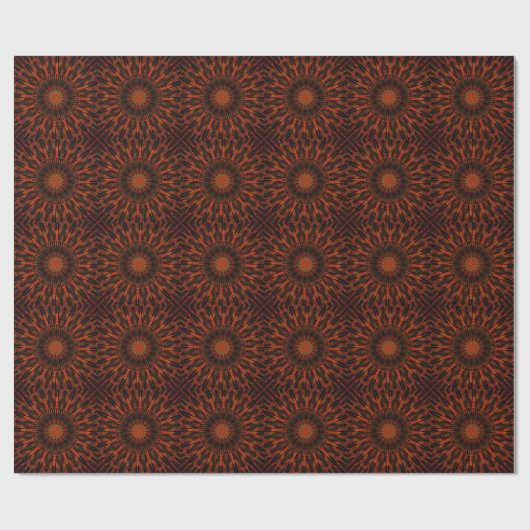 Black Orange Red Kaleidoscopic Design Geschenkpapier (Flach)