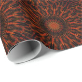 Black Orange Red Kaleidoscopic Design Geschenkpapier (Rolleneckpunkt)