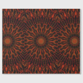 Black Orange Red Kaleidoscopic Design Geschenkpapier (Flach)