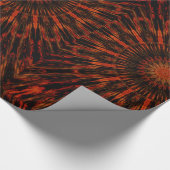 Black Orange Red Kaleidoscopic Design Geschenkpapier (Ecke)