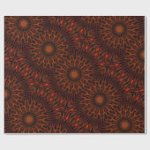 Black Orange Red Kaleidoscopic Design Geschenkpapier (Flach)