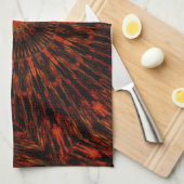 Black Orange Red Kaleidoscopic Design Geschirrtuch (Viertel Falte)