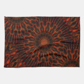 Black Orange Red Kaleidoscopic Design Geschirrtuch (Horizontal)