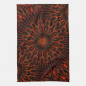 Black Orange Red Kaleidoscopic Design Geschirrtuch (Vertikal)