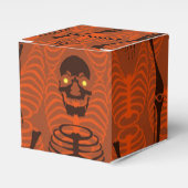Black & Orange Skeletts Halloween Cube Favor Box Geschenkschachtel (Vorderseite)