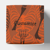 Black & Orange Skeletts Halloween Cube Favor Box Geschenkschachtel (Oben)