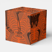 Black & Orange Skeletts Halloween Cube Favor Box Geschenkschachtel (Rückseite)