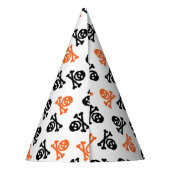 Black Orange Skull Halloween-Party Partyhütchen (Rückseite)