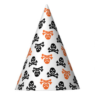 Black Orange Skull Halloween-Party Partyhütchen