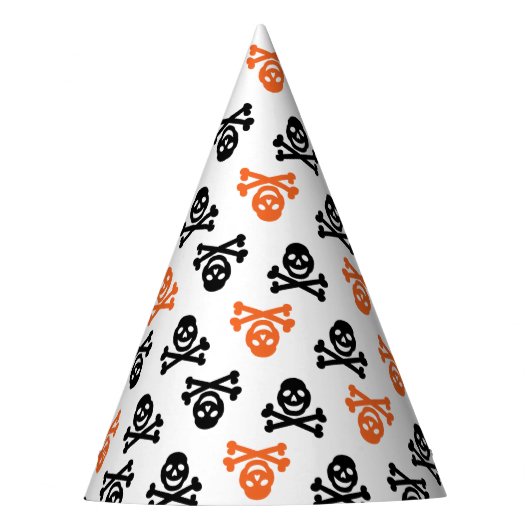 Black Orange Skull Halloween-Party Partyhütchen (Vorderseite)