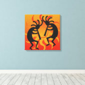 Black Orange Southwestern Kokopelli Leinwanddruck (Insitu (Holzboden))