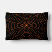 Black orange spider web Halloween pattern Zubehörtasche (Vorderseite)