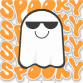 Black Orange Spooky Halloween Aufkleber (Vorderseite)