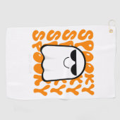 Black Orange Spooky Halloween Golfhandtuch (Horizontal)