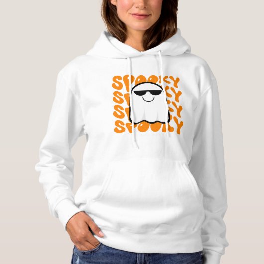 Black Orange Spooky Halloween Hoodie (Vorderseite)
