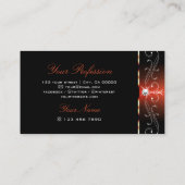 Black Orange Squiggles Ornaments Sparkle Diamonds Visitenkarte (Rückseite)