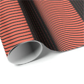 Black Orange Stripes Halloween Erntedank Fall Geschenkpapier (Rolleneckpunkt)