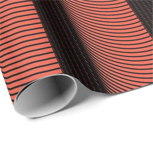 Black Orange Stripes Halloween Erntedank Fall Geschenkpapier (Rolleneckpunkt)