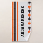 Black Orange Strips Fußball Sporthandtuch Badehandtuch (Badehandtuch)