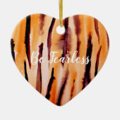 Black Orange Tiger Watercolor Keramik Ornament (Vorne)