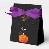 Black Orange Trick oder Treat Cat Pumpkin Hallowee Geschenkschachtel (Vorderseite)