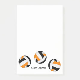 Black Orange Volleyball Notizblock seinen Namen