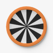 Black Orange White Halloween Sunburst Pappteller (Vorderseite)