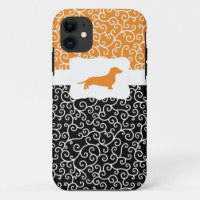 Black&Orange Wirbel w/Dachshund