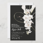 Black Orchid Elegante Luxus Modernes Brautparty Einladung (Vorderseite)