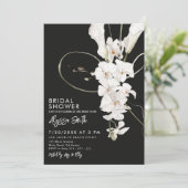 Black Orchid Elegante Luxus Modernes Brautparty Einladung (Stehend Vorderseite)