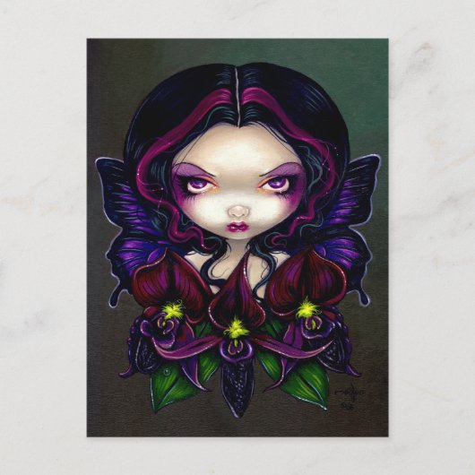 "Black Orchid Fairy" Postkarte (Vorderseite)