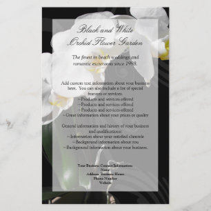 Black Orchid Flyer, Hochzeitsprogramm, Menü oder a